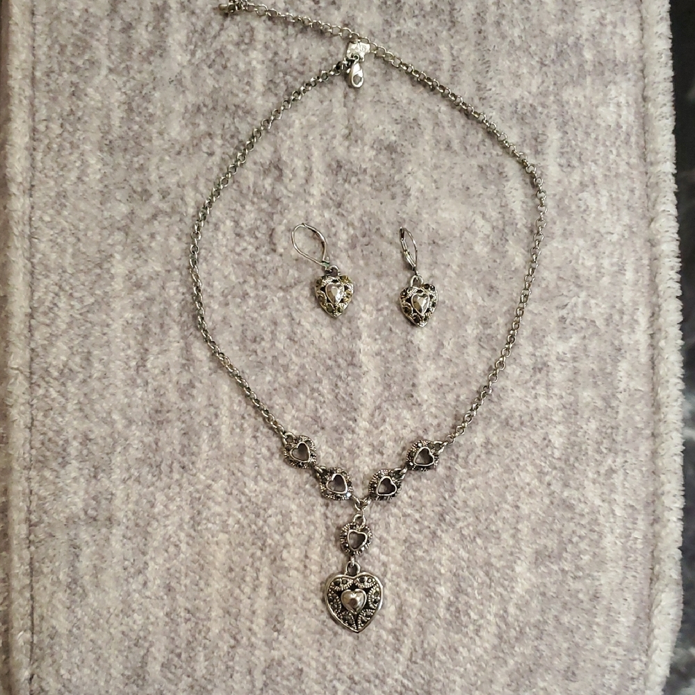 Cookie Lee Silver Heart Pendant Necklace